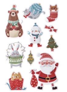 Ozdoba - Naklejki Puffy- Zimowe słodziaki DPNK-181