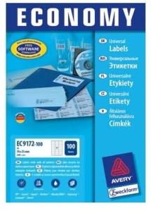 Naklejka AVERY Economy 70x35mm (24) biała **
