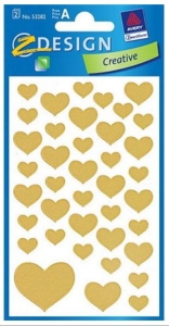 Naklejka AVERY Glamour serca metaliczne (2 ark)