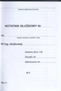 Mp-11 Notatnik służbowy Nr, mały