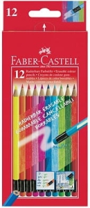 Kredki ołówkowe FABER CASTELL z gumką 12 sztuk.