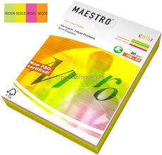 Papier ksero A-4 MAESTRO 80 g/m2 NEON mix (200ark)