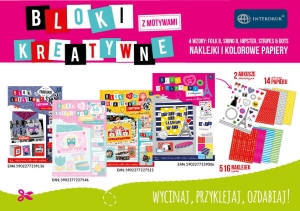 Blok kreatywny A-4 z naklejkami Hipster