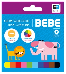 Kredki woskowe BEBE 10 kolorów B&B
