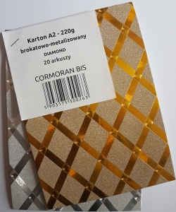 Karton A-2 COR 220g/m2 DIAMOND srebrny brok-metal