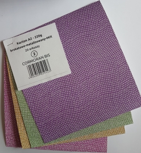 Karton A-2 COR 220g/m2 brokat-metal "2" fioletowy