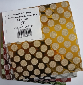 Karton A-2 COR 220g/m2 brokat-metal "5" srebrny