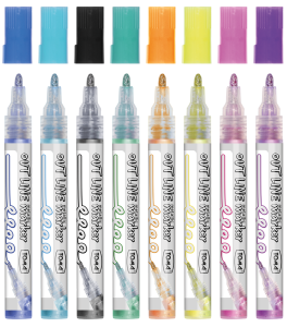 Pisak TOMA OUTLINE permanentny srebrno-różowy