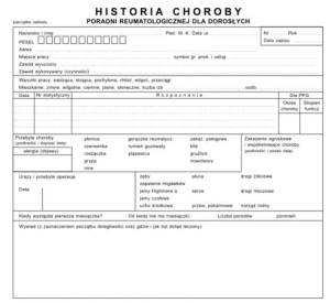 R-1 Historia choroby poradni reumatologicznej