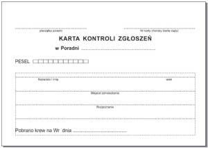Pom-6 Karta kontroli zgłoszeń w poradni, karton,