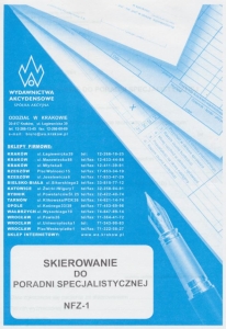 NFZ-1 Skierowanie do poradni specjalistycznej,