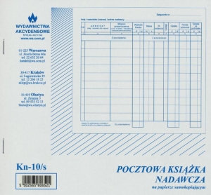 Kn-10/s Pocztowa książka nadawcza, format 2/3A4,
