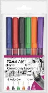 Cienkopis kapilarny TOMA TO-347  komplet 6 sztuk