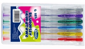 Długopis żelowy GRAND z brokatem komplet 6 sztuk