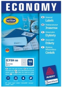 Naklejka AVERY Economy 38x21,2mm (65) biała