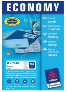Naklejka AVERY Economy 70x37 mm (24) biała