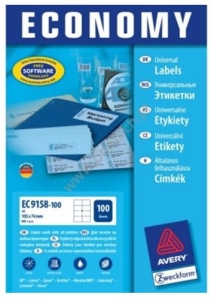 Naklejka AVERY Economy 105x74 mm (8) biała