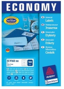Naklejka AVERY Economy 105x57 mm (10) biała