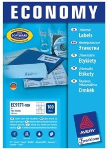 Naklejka AVERY Economy 70x36mm (24) biała