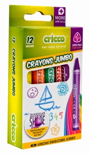 Kredki woskowe CRICCO Jumbo 12 kolorów trójkątne