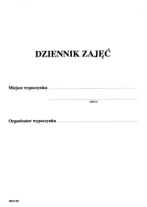 I/9 Dziennik zajęć wypoczynkowych,