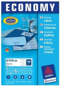 Naklejka AVERY Economy 105x70mm (8) biała