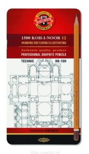 Komplet ołówków KOH-I-NOOR 12 sztuk 1502/1/2/3