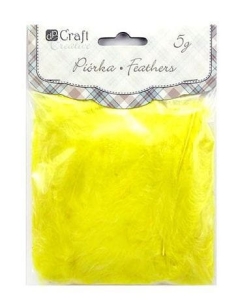 Ozdoba - Piórka 5-12 cm żółte CEPI-002, 5 g