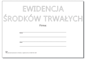 P-8 Ewidencja środków trwałych, format A5,
