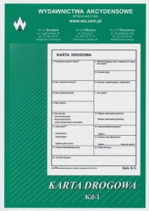 Kd-1 Karta drogowa Nr (numerowana)