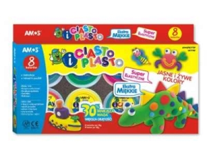 Ciastolina AMOS IC8P 8 kolorów po 18 gramów.