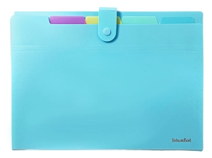 Teczka z przegrodami BIURFOL A-4 5 przeg. niebiesk