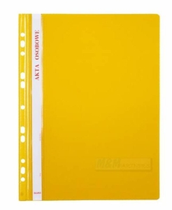 Akta osobowe - skoroszyt PCV A-4 wpinany żółty