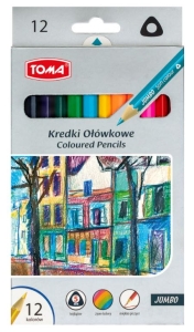 Kredki ołówkowe TOMA Jumbo trójkątne 12 sztuk