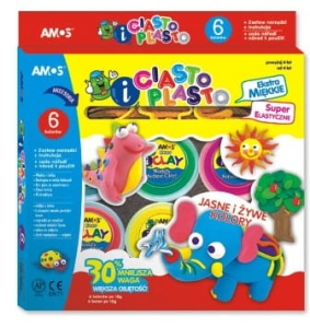 Ciastolina AMOS IC6PT 6 kolorów po 18 gramów.