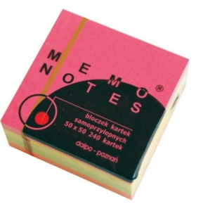Notes przylepny kubik 76x76 pastelowy (400 kartek)