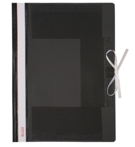 Teczka wiązana plastikowa PCV czarna A-4