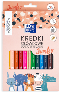Kredki ołówkowe OXFORD Jumbo 12 sztuk trójkątne