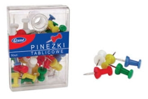 Pinezki do tablic korkowych, 50 sztuk