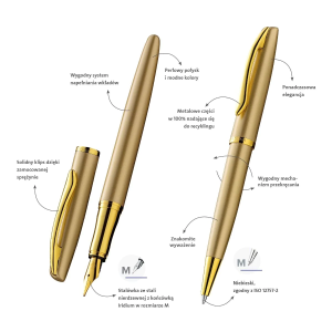 Komplet piśmienny PELIKAN JAZZ Noble Gold