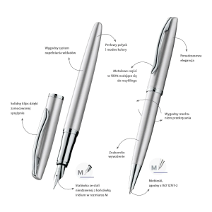 Komplet piśmienny PELIKAN JAZZ Noble Silver
