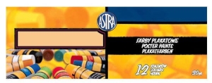 Farby plakatowe ASTRA w tubce 12 sztuk, 30 ml