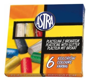 Plastelina ASTRA z brokatem opakowanie 6 sztuk