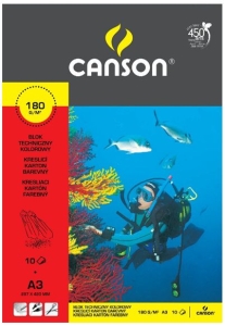 Blok techniczny A-3 10 kartek kolorowy CANSON