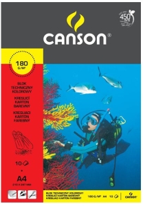 Blok techniczny A-4 10 kartek kolorowy CANSON