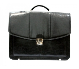 Teczka męska na laptopa Galskór, brązowa, skórzana