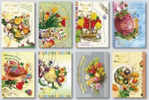 Kartka świąteczna Wielkanoc składana wycinana B6W