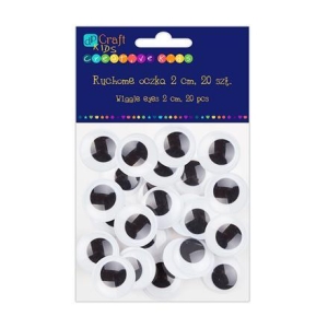 Ozdoba - Ruchome oczy KSOC-020, 2 cm, 20 sztuk