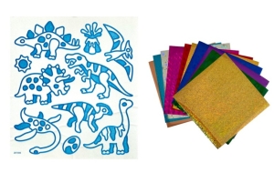 Ozdoba - Naklejki DIY z folią KSPI-431 dinozaury