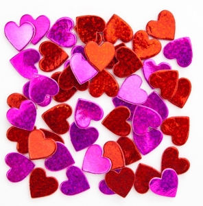 Ozdoba - Naklejki z pianki serca holograficzne